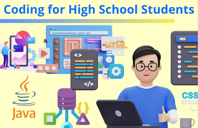 Junior student practicing Coding